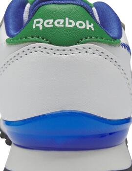 Zapatillas reebok classic leather step blanco azul de bebé.