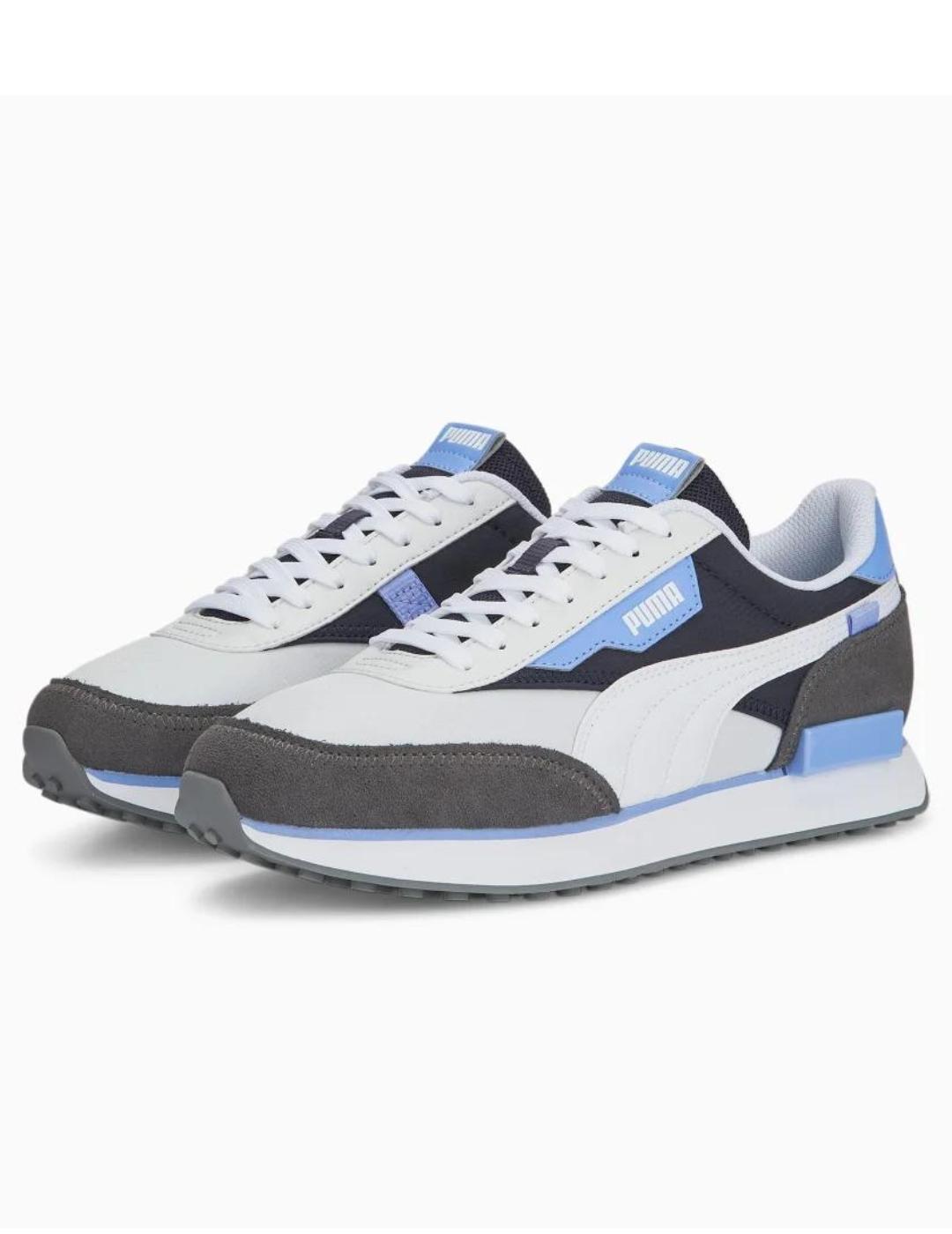 Zapatillas puma future rider new core azul gris de hombre.