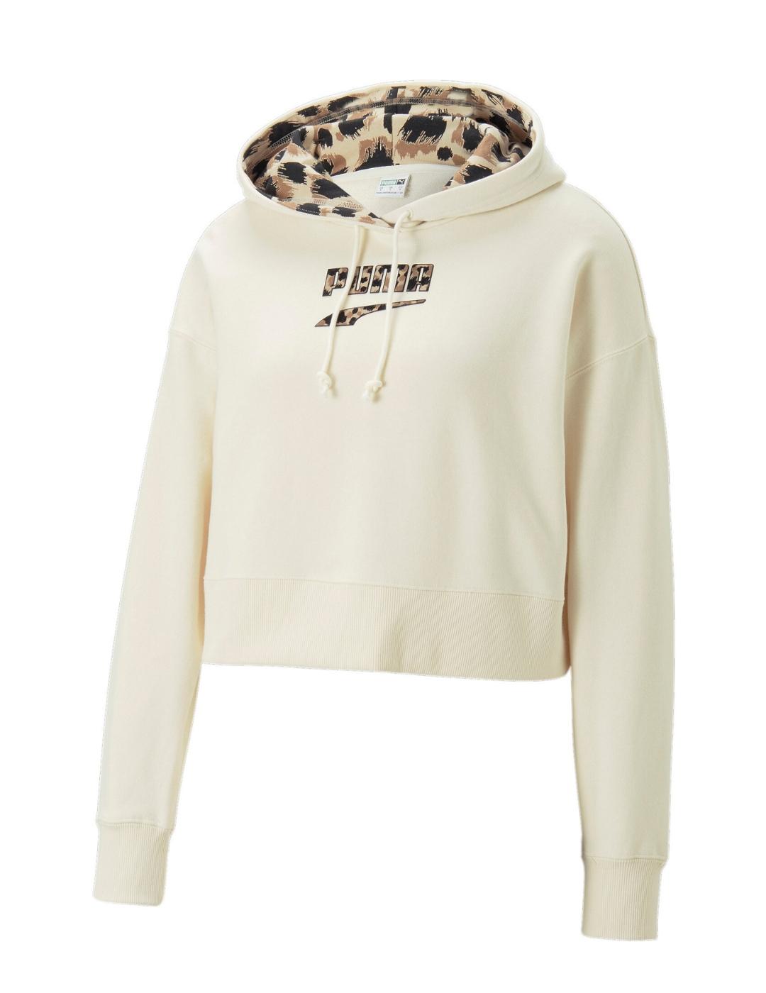 sudadera puma downtown cropped beige by Pedroche de mujer.