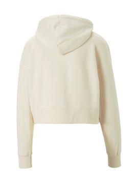 sudadera puma downtown cropped beige by Pedroche de mujer.