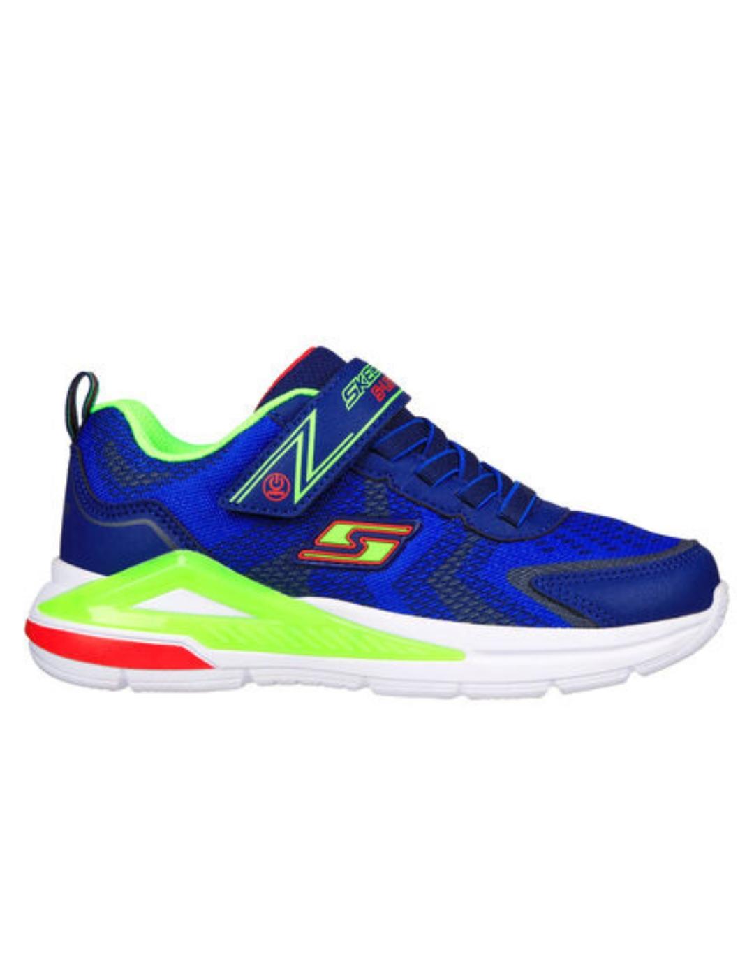 Zapatillas skechers s lights tri-namics marino de niño.