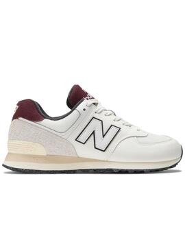 Zapatillas new balance u574yr2 blanco roto granate hombre.