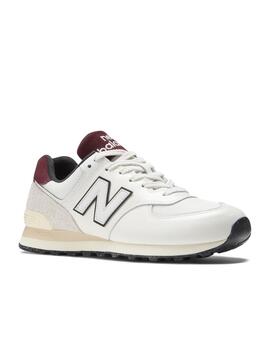 Zapatillas new balance u574yr2 blanco roto granate hombre.