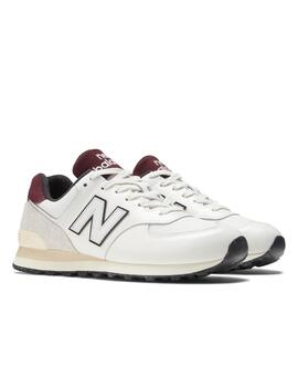 Zapatillas new balance u574yr2 blanco roto granate hombre.