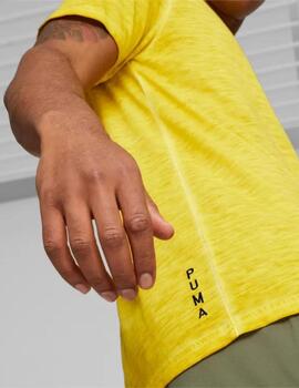 Camiseta puma m studio foundation wash amarillo de hombre.