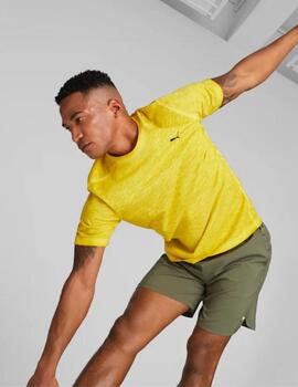 Camiseta puma m studio foundation wash amarillo de hombre.