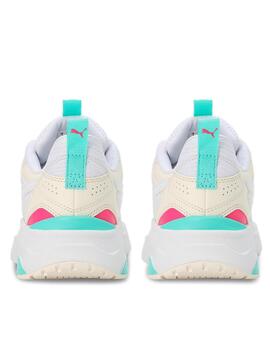 Zapatillas puma trinity lite jr blanco beige de niño.