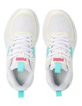 Zapatillas puma trinity lite jr blanco beige de niño.