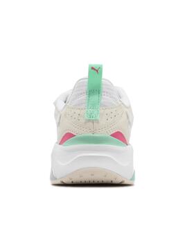 Zapatillas puma trinity lite ac  ps blanco beige de niña.