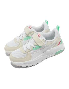 Zapatillas puma trinity lite ac  ps blanco beige de niña.