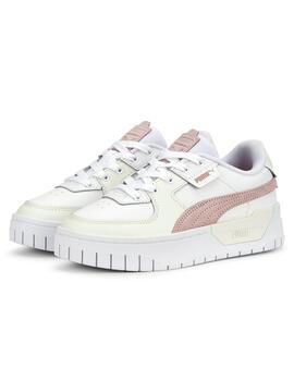 Zapatillas puma cali dream sand jr blanco rosa de niña.