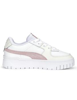 Zapatillas puma cali dream sand jr blanco rosa de niña.