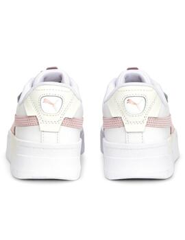 Zapatillas puma cali dream sand jr blanco rosa de niña.