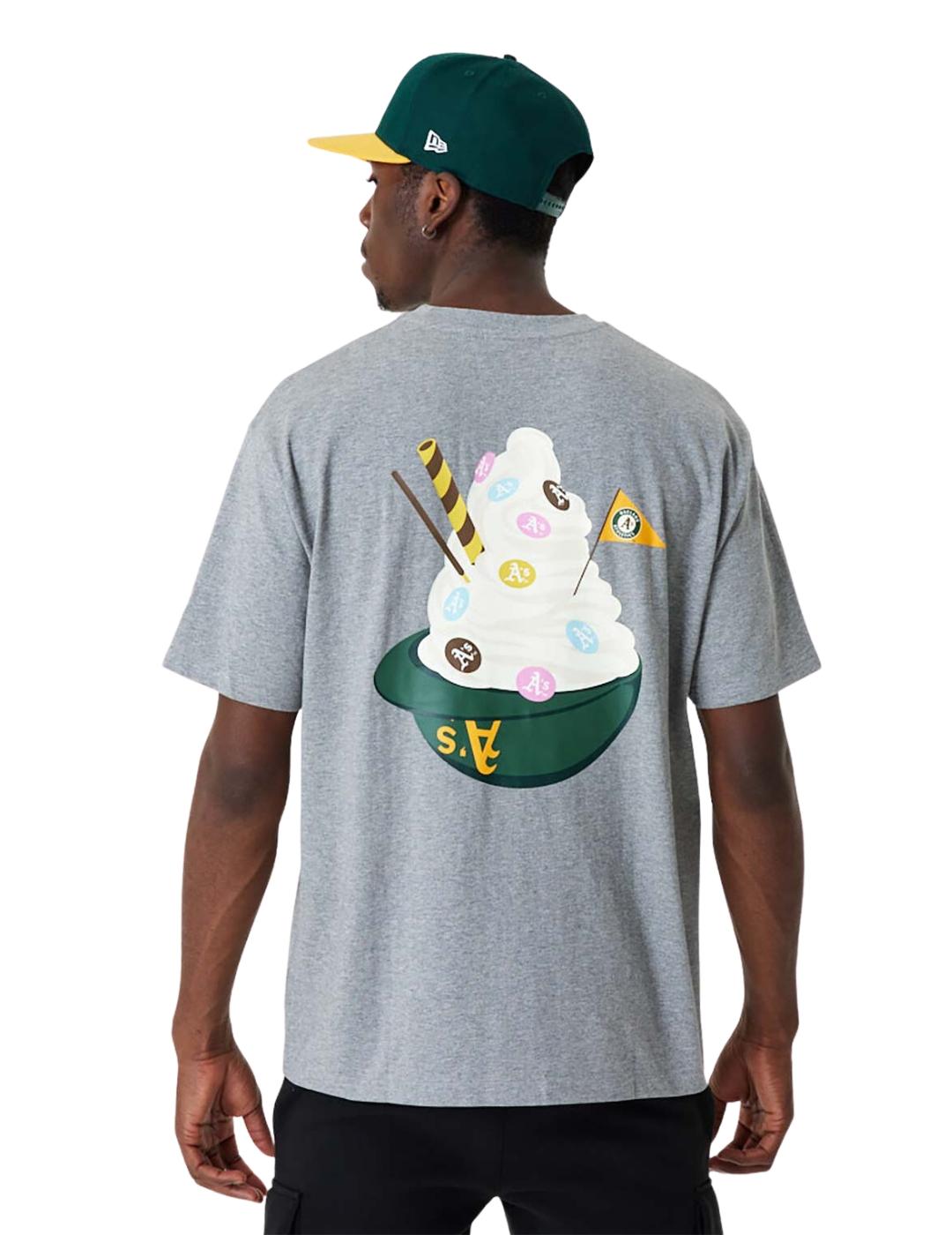 camiseta new era oakland athletics mlb ice cream gris hombre