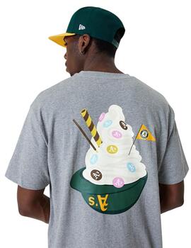 camiseta new era oakland athletics mlb ice cream gris hombre