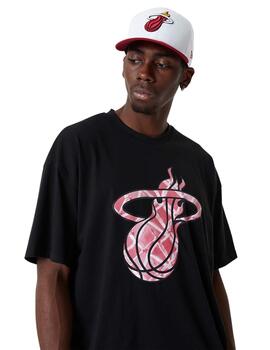 camiseta new era miami heat nba oversized negro de hombre.