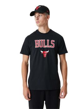 camiseta new era bulls nba team logo negro de hombre.