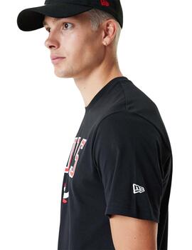 camiseta new era bulls nba team logo negro de hombre.