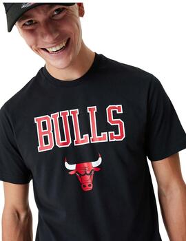 camiseta new era bulls nba team logo negro de hombre.