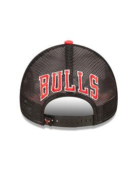 gorra tracker new era bulls team color block blanco rojo.