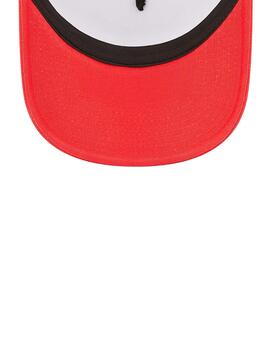 gorra tracker new era bulls team color block blanco rojo.