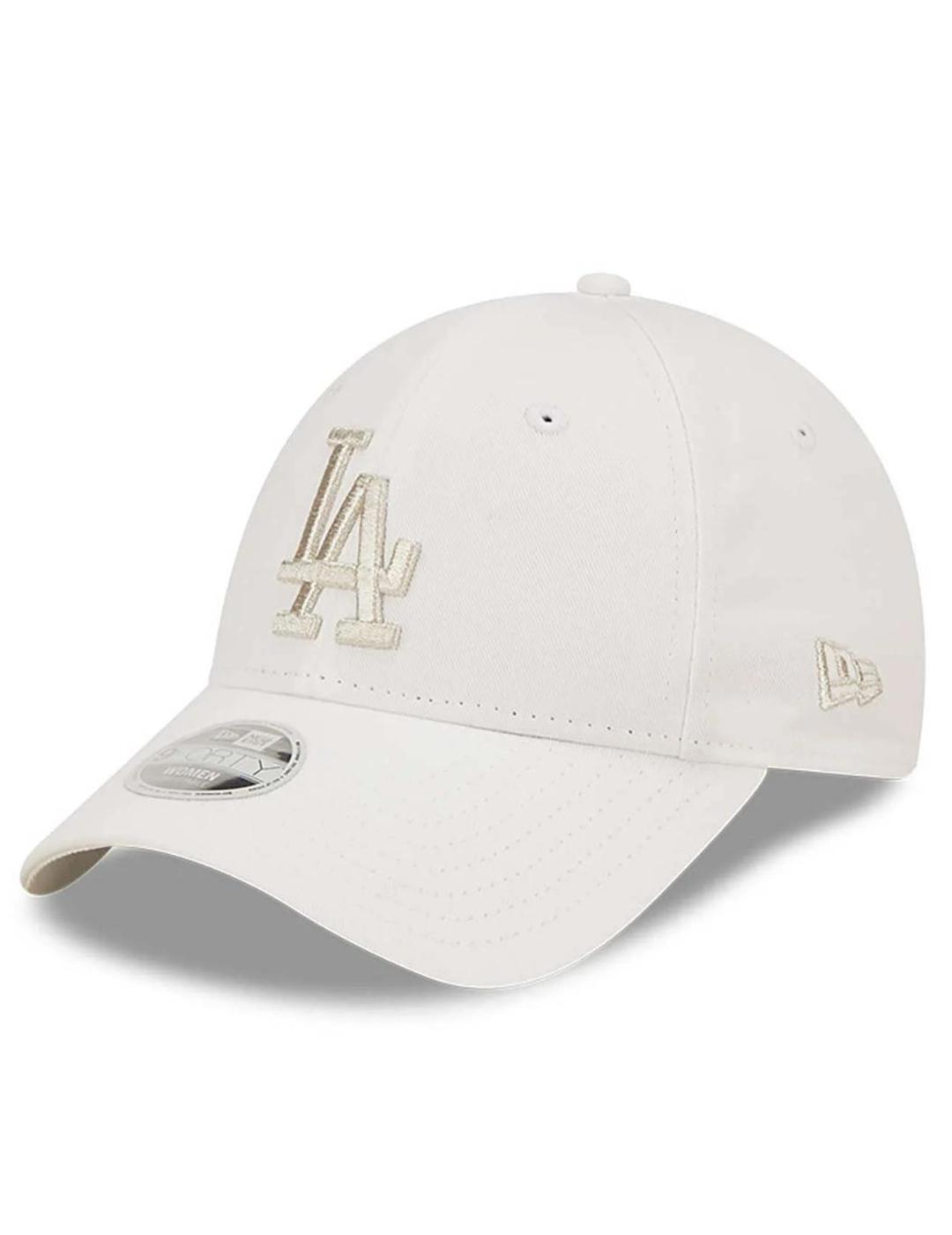 gorra new era LA dodgers metallic logo blanco 9FORTY mujer.