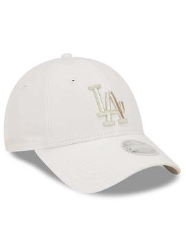 gorra new era LA dodgers metallic logo blanco 9FORTY mujer.