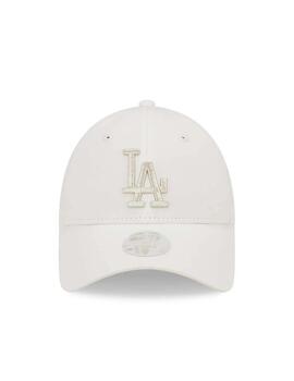 gorra new era LA dodgers metallic logo blanco 9FORTY mujer.