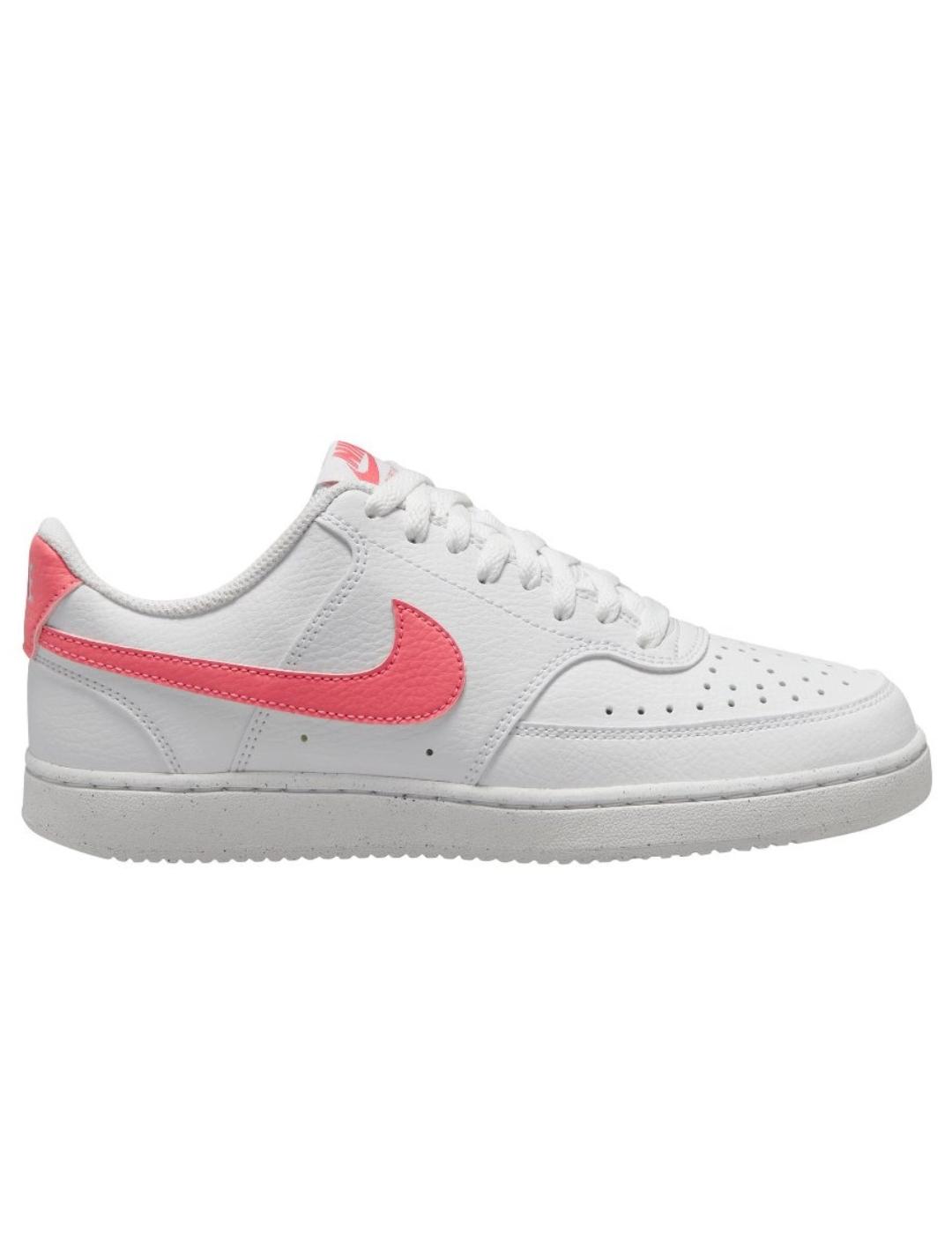 Zapatillas nike court vision lo nn blanco coral de mujer.