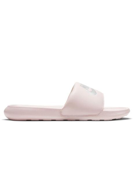 Chanclas nike one slide rosa plata mujer.