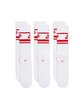 calcetines nike everyday essential blanco rojo unisex.