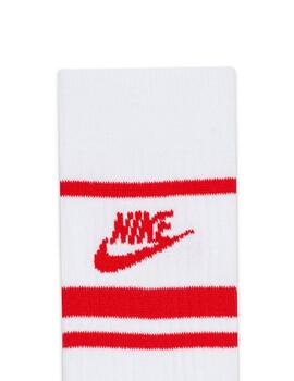 calcetines nike everyday essential blanco rojo unisex.