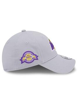 gorra new era 9forty side patch L.A. Lakers gris