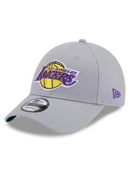 gorra new era 9forty side patch L.A. Lakers gris