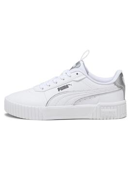 Zapatillas puma carina 2.0 pop up blanco de niña.
