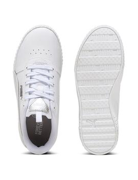 Zapatillas puma carina 2.0 pop up blanco de niña.