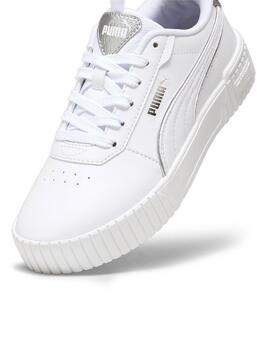 Zapatillas puma carina 2.0 pop up blanco de niña.