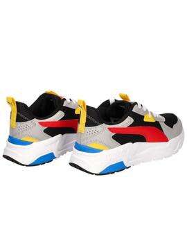 Zapatillas puma trinity lite jr negro rojo de niño.