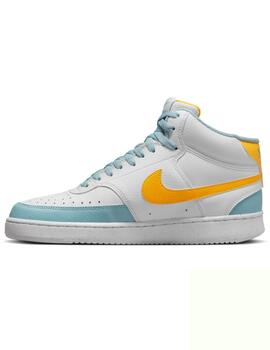 Zapatillas nike court vision mid blanco naranja de hombre.