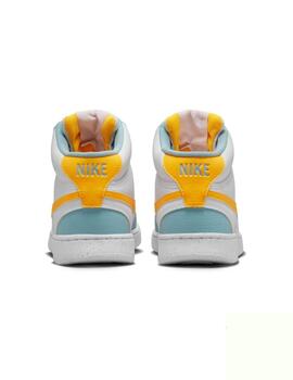 Zapatillas nike court vision mid blanco naranja de hombre.