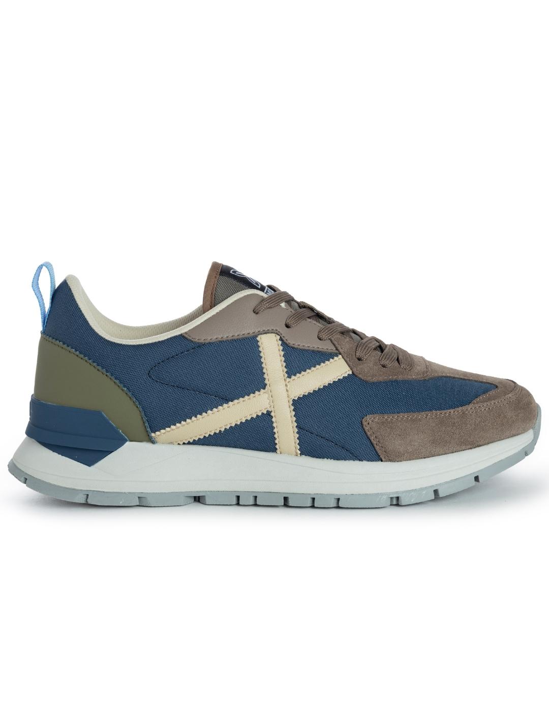 Zapatillas munich versatile 06 azul marrón de hombre.