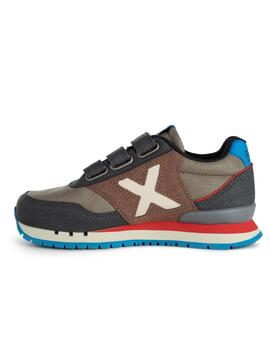 Zapatillas munich dash kid vco 153 marino marrón de niño.