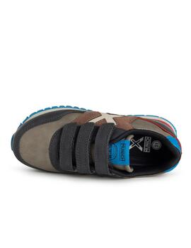 Zapatillas munich dash kid vco 153 marino marrón de niño.