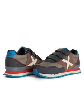 Zapatillas munich dash kid vco 153 marino marrón de niño.