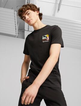 camiseta puma classics brand love negro de hombre.