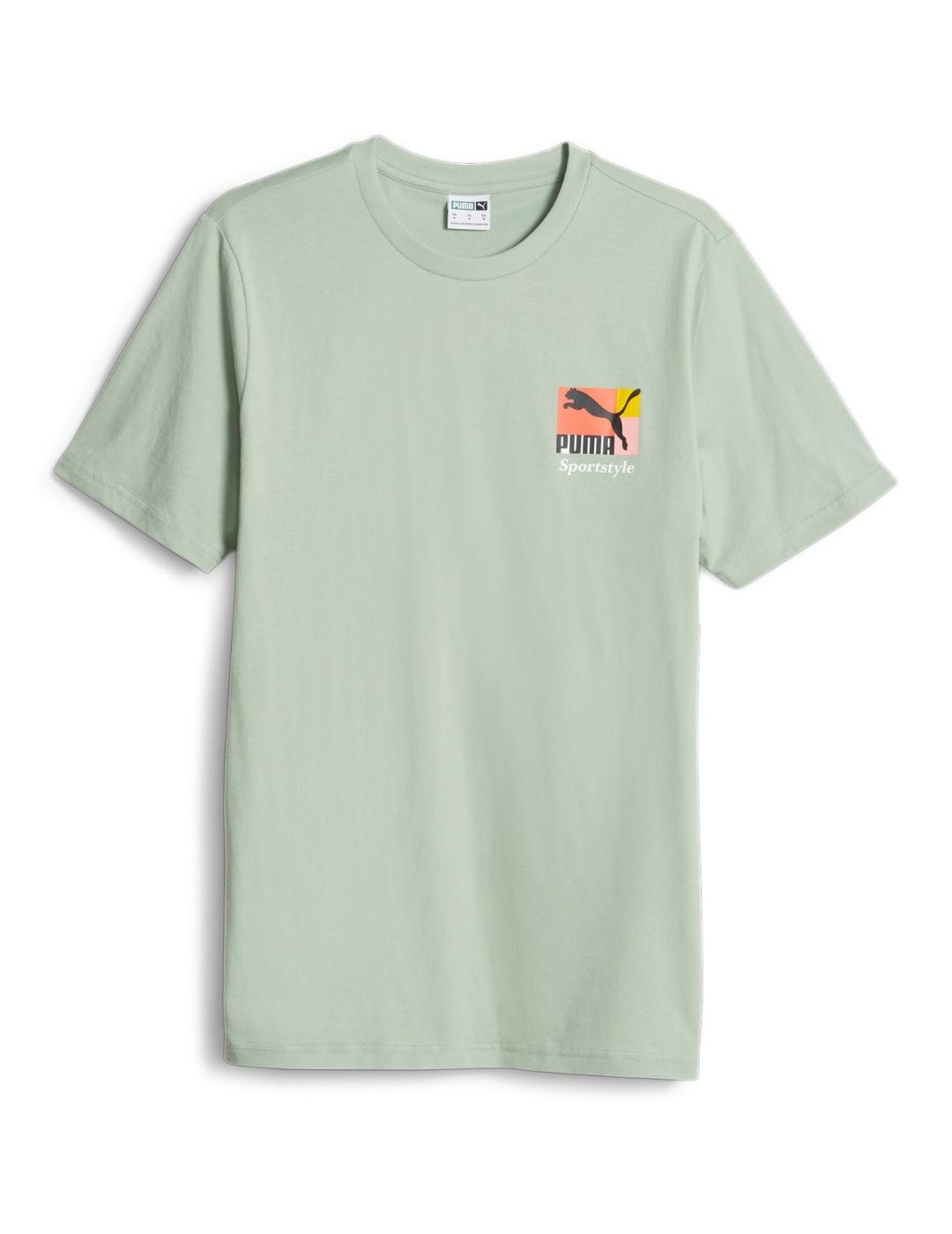 camiseta puma classics brand love verde de hombre.