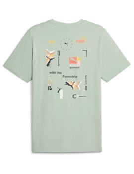 camiseta puma classics brand love verde de hombre.