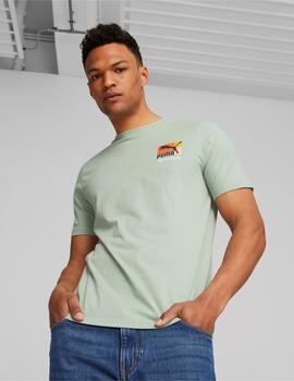 camiseta puma classics brand love verde de hombre.