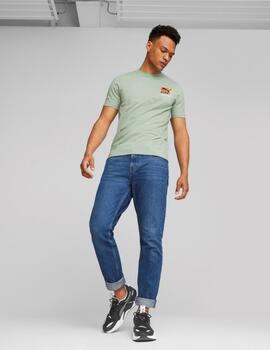 camiseta puma classics brand love verde de hombre.