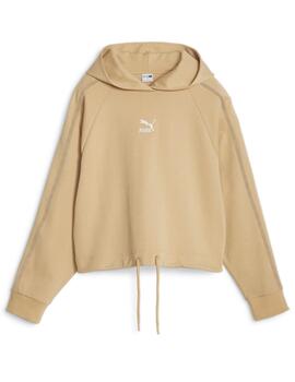 sudadera puma T7 sand dune beige de mujer.